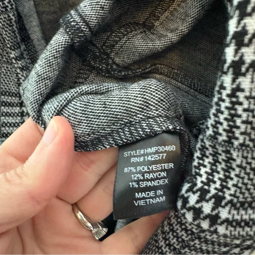 Haute Monde Black & Gray Houndstooth Wrap Jumpsuit Large